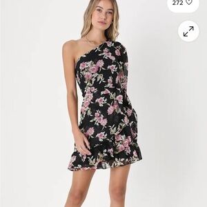Floral One-Shoulder Dress